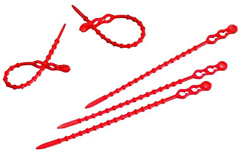 Westmark 50 Blitz-/Universalbinder, wiederverwendbar, Länge: 12 cm, Kunststoff, Rot, 15392230