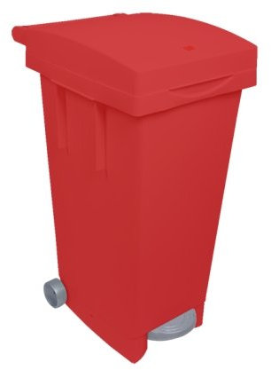 Ics Big Tata Bidone immondizia carrellato, rosso, 38 x 50 x 80 cm