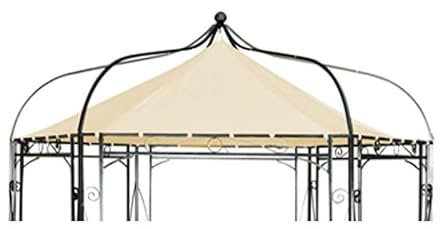 CLP Toit de Rechange pour pavillon Hexagonal | Toit Textile pour pavillon Manley + Dudley | Protection Contre Les intempéries pour pavillon de Jardin, Couleur:crème