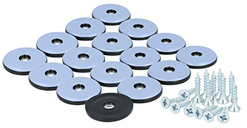 GLEITGUT 16 x Teflongleiter zum Schrauben rund 38 mm PTFE Möbelgleiter 5 mm stark für Holzmöbel