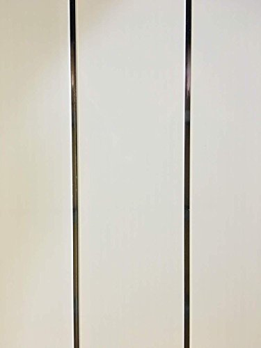 DBS Gloss White Chrome Strip 8mm Wall Panels Bathroom Ceiling Cladding PVC Shower Wet Wall Panels (12 Pack)
