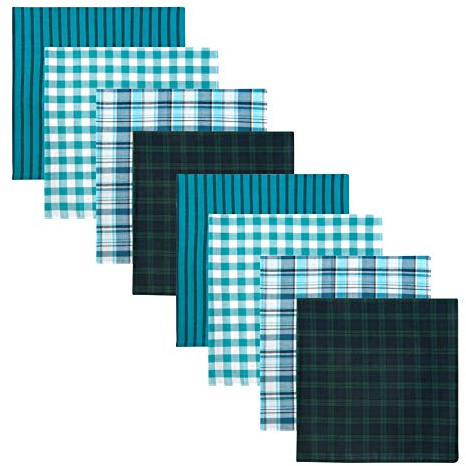 Retreez 8 Piece Pure Cotton Assorted Men's Handkerchiefs Hanky Gift Box Set - Assorted Set A5A012