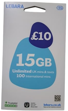 Lebara Mobile Pay As You Go Triple Cut SIM Low Cost International Appels, SMS & Data