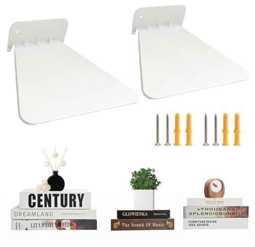 Set di 2 mensole per libri nascoste in metallo invisibile. White
