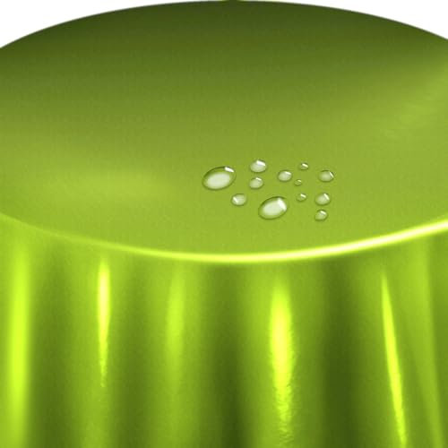 Lacktischdecke Wachstuch Wachstischdecke Hellgrün Oval 140 x 180 cm abwaschbare Tischdecke, Gartentischdecke, wasserabweisend