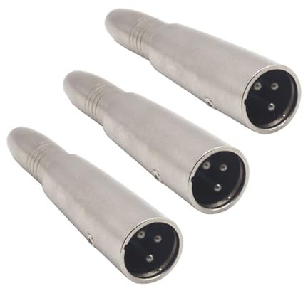 Devinal 3 Pack XLR Male to 1/4 Inch Female Adapter, TS/TRS Compatible Audio Connector with Heavy-Duty Metal Housing for Pro Audio Equipment, Studio & PA System Signal Conversion