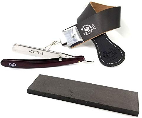 Men's Approved Barbershop Salon Straight Razor Set Leather Strop Wet Stone Sharpening Razor Close Shave Cutthroat Close Shave