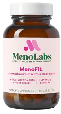 MENOLABS MenoFit, Menopause Supplements for Women - 60 Capsules - Advanced Women’s Probiotic with Vitamins and Red Clover for Gut Health, Hot Flashes and Hormone Balance for Women