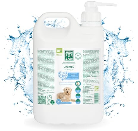MENFORSAN Geruchsbeseitigendes Hundeshampoo, Beseitigt schlechte Gerüche aus dem Fell, Talkum, Blau, 5 l