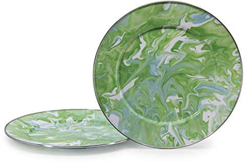Golden Rabbit Enamelware - Set of 2-12.5 Chargers (Modern Monet)