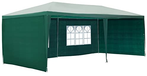 Outsunny 6 x 3 m Party Tent Gazebo Marquee Outdoor Patio Canopy Shelter with Windows and Side Panels Green