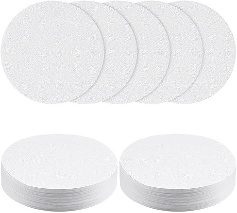 HOTUT 100 Pcs Natural Coffee Filters Papers, 6.4x6.4 cm Round Paper Filters Compatible with AeroPress and Espresso Makers, Microfilters Replacement Must-Have Coffee Accessories, White