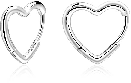 Herz Ohrringe Creolen Sterling Silber 925 für Damen Huggie Ohrringe Klein 13mm