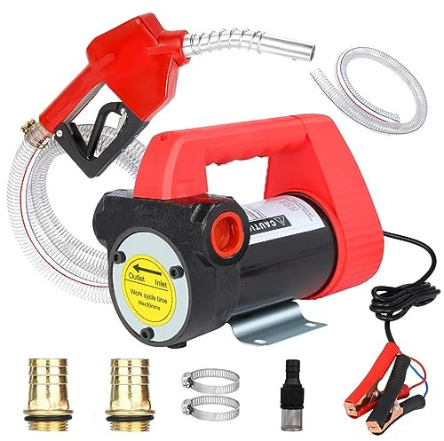 Vevitts Bomba de transferencia de combustible de 12 voltios, bomba de transferencia diésel con boquilla de apagado automático y mangueras para diésel, queroseno, máquina, aceite de transformador, kit