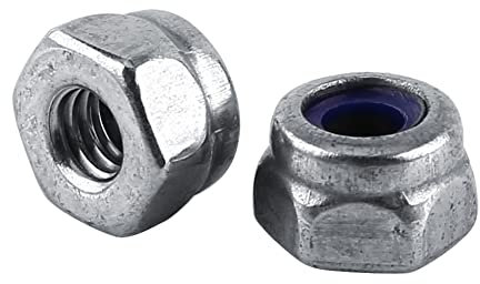 Sicherungsmuttern, M2-M12 Edelstahl SS304 Sicherungsmutter Sechskantmutter Sechskant-Sicherungsmuttern Mit Nyloneinsatz(M2（100个）)