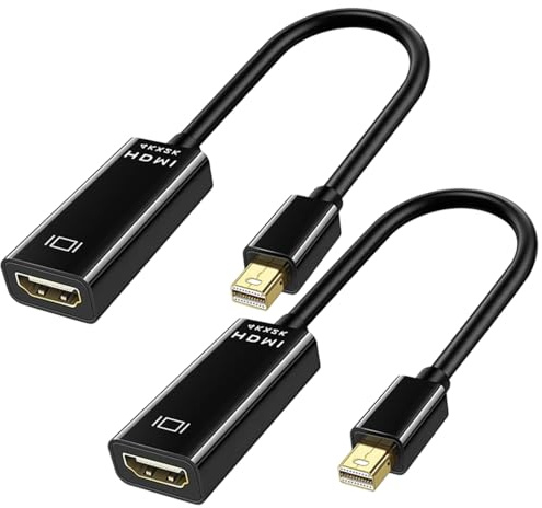 Mini DisplayPort to HDMI Adaptor 2 Pack Mini DP Compatible with Thunderbolt to HDMI 1080P/2k4k Converter Gold-Plated Cord for MacBook Pro MacBook Air Mac mini Microsoft Surface Pro 3/4/5/6