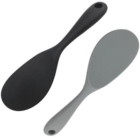 2 Pezzi Cucchiaio di Riso in Silicone Antiaderente, Spatola per Miscelazione, per Purè di Patate e Mescolare