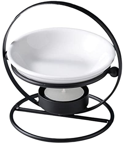 Duftlampe für ätherische Öle, Metall, Teelichthalter, Duftwärmer, Heimdekoration, Schwarz