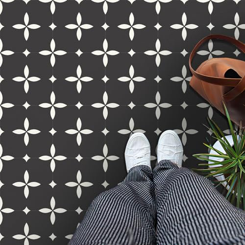 MORCART 20Pcs Self Adhesive Floor Tile, Peel and Stick Vinyl Flooring Waterproof DIY Flooring for Bathroom, Kitchen, Fireplace, Pet House, Stairs, Bedrooms, Wall 20 x 20cm