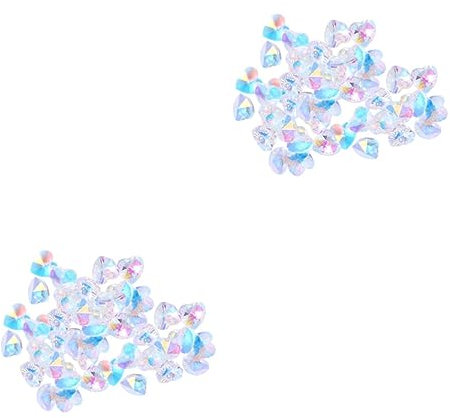 Lurrose 200stücke Herz Aus Ab Farbglas Schmuckzubehör Für Kreative Ohrringe Halsketten Und Mehr Hochwertige Glasbohrungen Für Einzigartigen Schmuck