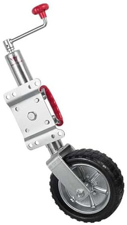 QICBYING Schwerlast Anhänger Stützrad - Anhängerstütze, Klappbares Anhängerrad, Drehbares Stützrad Für Bootsanhänger, 680kg Tragfähigkeit, 25cm Bolzen-Schwenkzungenheber, Mit 25,4cm Rad