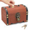 INHEMING Kids Pirate Vintage Wood Treasure Chest, Small - 14.5x10.5x10 cm, for Jewellery, Gift
