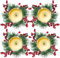 KAHEIGN 8 Piezas Anillos de Velas Navideñas, 20CM Corona de Frutos Rojos Artificiales Candelabro con Agujas de Pino de Nevado para Pilares Rústico Bodas Navideña Fiestas Puerta Mesa Decoración