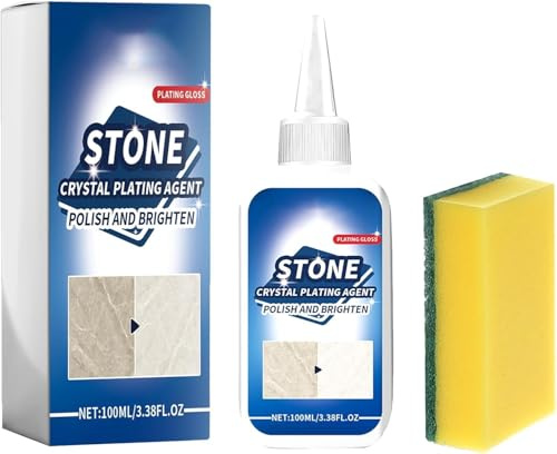 Marmorstein Reiniger,Marmor Reiniger & Pflege,Steinfleckenentferner,Stein & Platten Intensivreiniger,Küchenmarmor Ölfleckenreiniger,Naturstein Arbeitsplatten-Reiniger,100ml und Tuch