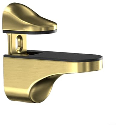 Verstellbare Glas-Regalhalterung, Glasregal, poliertes Chrom, Wandhalterung für 3–22 mm dicke Glasregale, Holzregale (goldfarben)