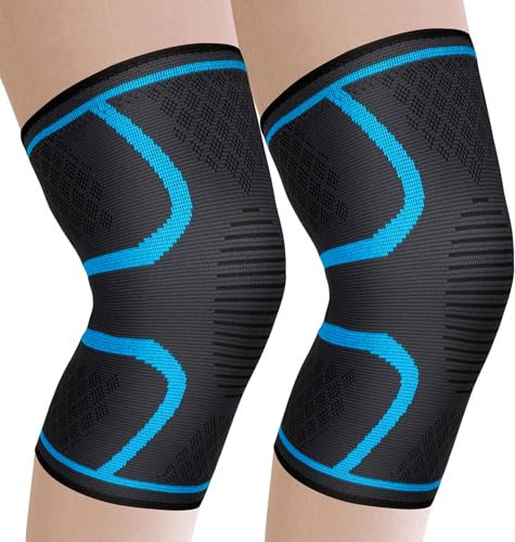 Molsdon Knee Support for Women/Men 2 Pack, Knee Brace Compression Sleeve Support for Arthritis, Knee Pain, Meniscus Tear, ACL, MCL, Joint Pain Relief, Running, Sports, Squats