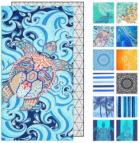 Hoqque Strandtuch Mikrofaser Badetuch Groß Strand XXL 180x80 Strandhandtuch | Saunahandtuch Strandtücher Sandfrei Saunatuch Microfaser Handtuch Beach Towel Sauna Zubehör Dünn Strandlaken Schnelltrocknend