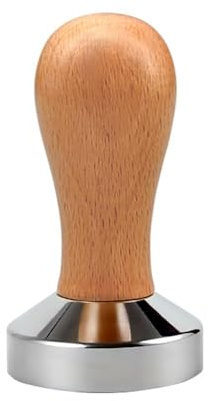 Coffee Tamper 53mm, Flat Base Espresso Coffee Tamper, Wood Handle Barista Tamper, Coffee Press Tamper, for Coffee Grounds Barista Espresso Machines Accessory