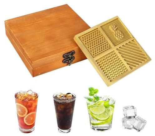 Bandeja de sello de hielo, bandeja de diseñador de hielo, Placa de molde de hielo, Plato único de estampado de bloques de hielo para cócteles de whisky accesorios modernos de camarero