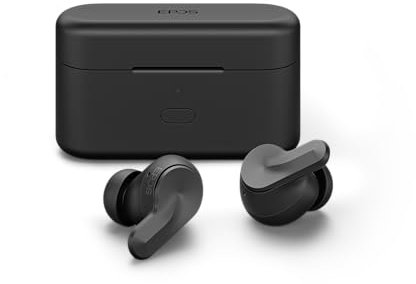 EPOS ADAPT E1 Schwarz Kabellose In-Ear-Kopfhörer – Hybrides ANC, Multi-Point Bluetooth, Microsoft Teams & Für iPhone Zertifiziert, 50H Akku, Kabelloses Laden, Halboffenes, USB C Dongle IPX5 Wasserfest