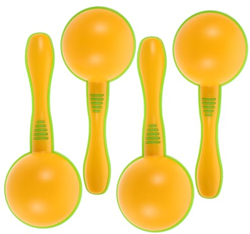 ibasenice 4pcs Plastic Maracas Colorful Musical for Party Favor Instruments Rattles Egg Shaker Noisemaker for Birthday Christmas Carnival Events
