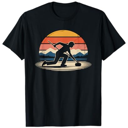 Bandera Americana Curling Camiseta Rizador Piedra Deslizante Camiseta