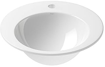 Alape˘ EB.K400H Einbaubecken, Waschbecken aus glasiertem Stahl in weiß mit antibakterieller Oberfläche, rund, Ø 40 cm, Höhe 11 cm, ohne Überlauf