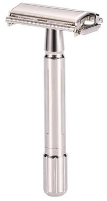 The Shave Factory Butterfly Safety Razor – Classic Double-Edge Razor for Men – Precision Shaving with Twist-to-Open Design – Durable Shaving Solution with Plastic Case