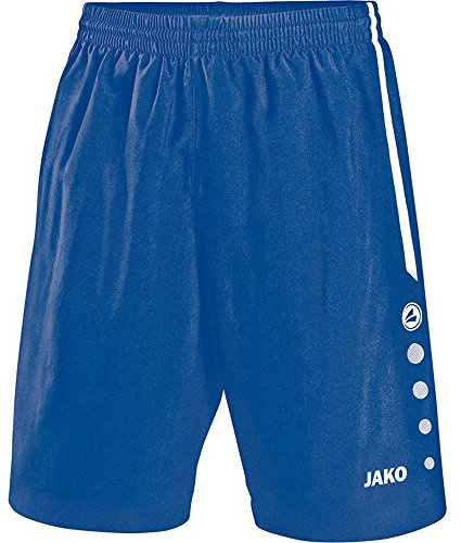 JAKO Pantaloni Sportivi da Calcio per Bambini, Uomo, Pantaloni Sportivi Turin, 4462, Royal/Bianco, 128