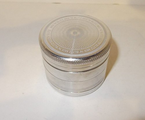 4 Part Aluminium Herb Silver Grinder Mix N Blitz Crystal Catcher 50mm - 1 Grinder By Trendz