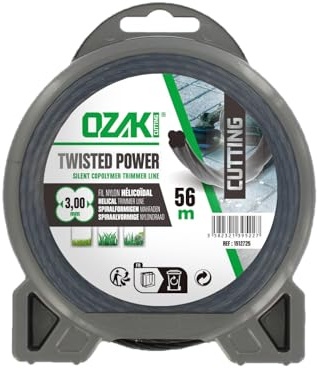 OZAKI - Fil Nylon Hélicoïdal TWISTED POWER SILENT LINE - Ø 3,0mm - L 56m - Fil Aérodynamique - Réduit Le Bruit & Les Vibrations