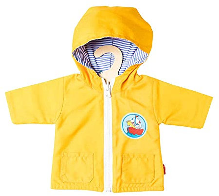 Heless 2525 - Wendeanorak mit Kapuze für Puppen im Design Maritim, Größe 35 - 45 cm, schützt vor Wind und Wette