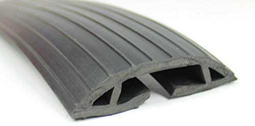 Large 38x16mm Black Floor Cable Wire Lead Tidy Cover Trunking Protector Bumper Ramp Strip (3 Metres)