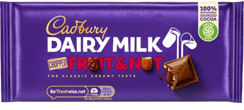 Cadbury Dairy Milk Fruit and Nut Chocolate Bar, 95g