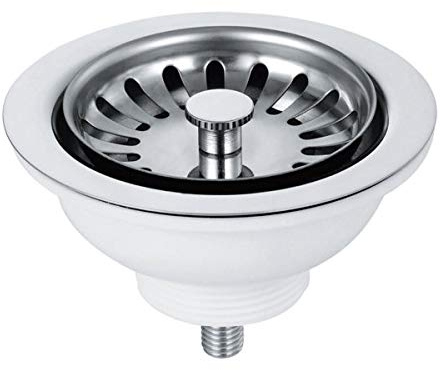 Kitchen Sink Basket Strainer Waste 90mm High Polished Chrome