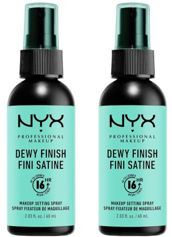 NYX PROFESSIONAL MAKEUP Dewy Finish 3600551013916 Setting spray, Svart, Turkos, 60 ml x 2