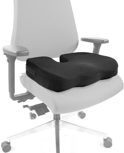 HJH Office Cuscino per Seduta Ortopedica MEDISIT II Cuscino con Memory Foam e Strato in Gel, Fodera Antiscivolo, Rimovibile e Lavabile 780001