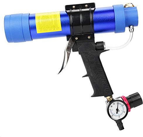 Pneumatic Caulking Gun, Adjustable Pneumatic Glass Glue Sealant Caulk Gun Cartridge Air Gun(310ml)-Fast Exhaust/No Glue Overflow/Uniform Glue