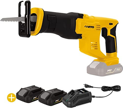 VITO - Scie sabre sans fil 20V + 2 batteries lithium 2AH + Chargeur rapide EGO LI