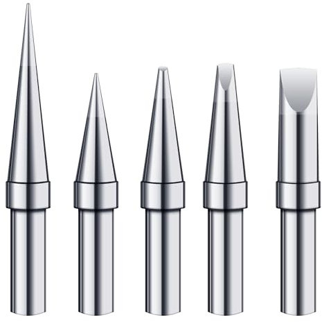 Schweißlötspitzen für ET Lötkolben, ETS ETA ETB ETT ETD Ersatz für Weller WES51 WESD51 WE1010NA PES51 Lötkolben Griff Spitze Schweißstift Düse Lötkolben Set (5PCS Spitzenset)